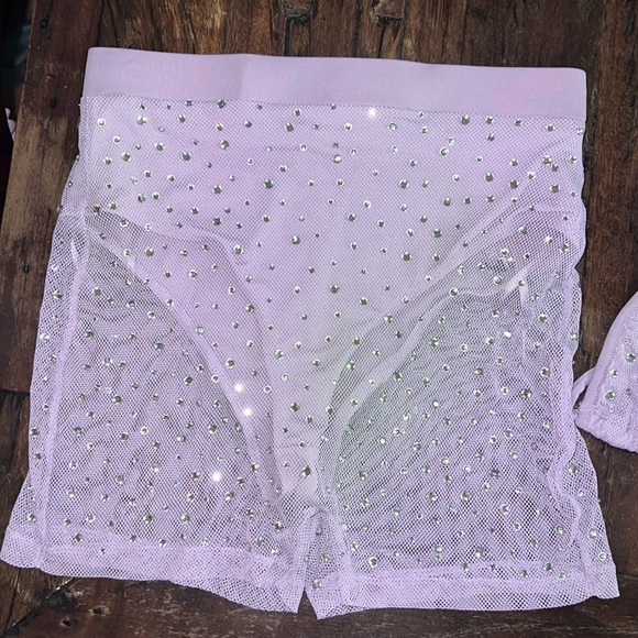 IHEARTRAVES Rhinestone Shorts - Picture 2 of 2